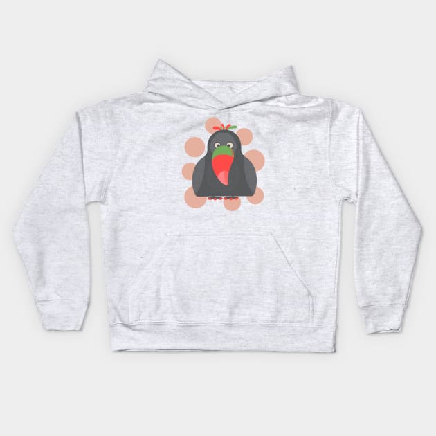 HAPPY TOUCAN Funny Cute Silly Cartoon Bird with Party Polka Dot Bubbles - UnBlink Studio by Jackie Tahara Kids Hoodie by UnBlink Studio by Jackie Tahara
